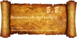 Bedekovich Bolivár névjegykártya